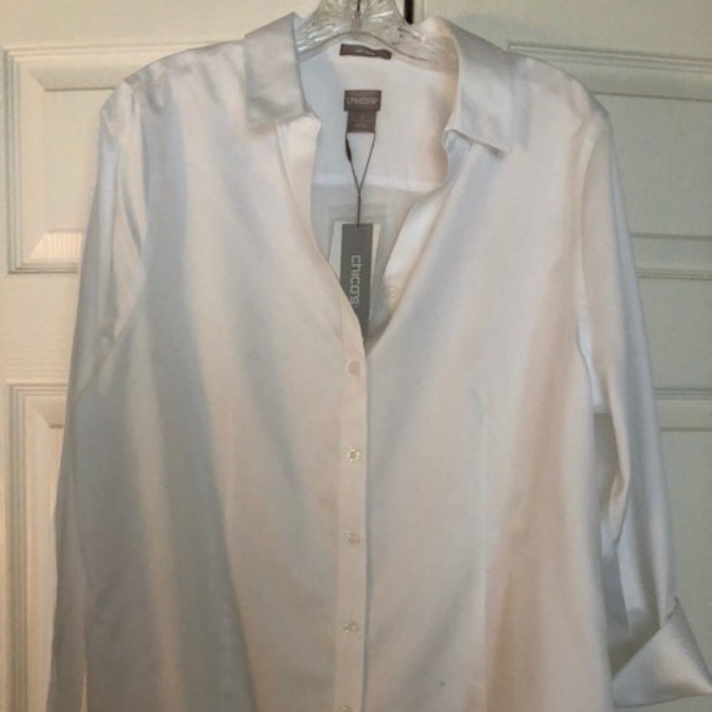 Chicos White Button Down Blouse